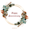 Flowers Round Frame - Anniversary Greeting Card
